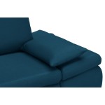 Canapé d'angle convertible 5 places tissu Angle Gauche CHAPUIS (Bleu pétrole)