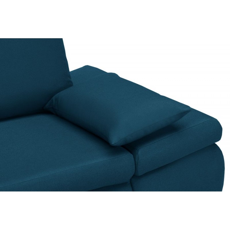 Convertible corner sofa 5 places fabric Left Corner CHAPUIS (Petrol blue) - image 58895