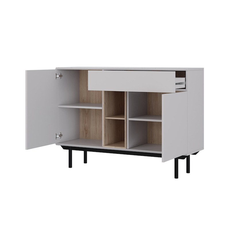 Industrial sideboard 2 doors and 1 drawer NORI (Grey, wood) - image 58937