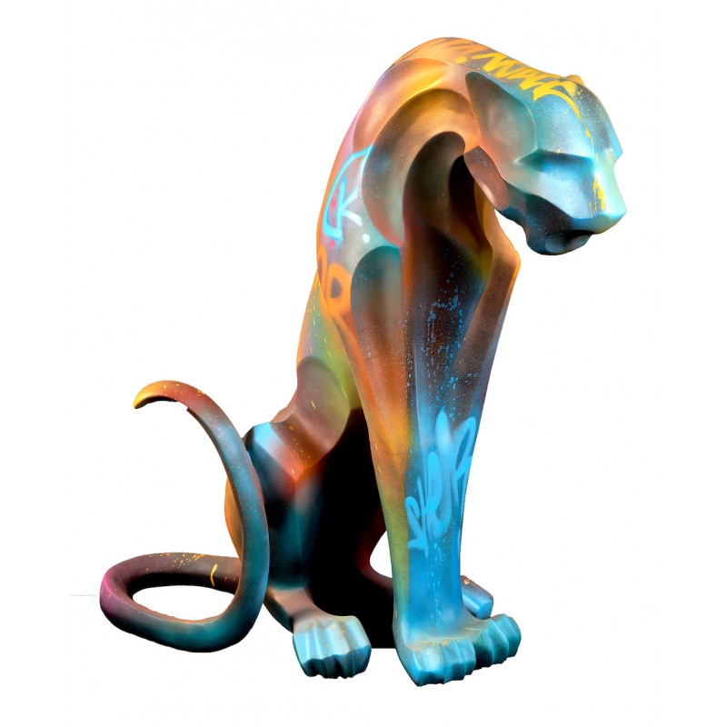 Statue decorative resin design PANTHERE STREET ART (H100 cm) (Multicolored) - image 59006