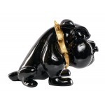 Statua decorativa in resina design DOG CARTOON (H27 cm) (Nero, Oro)
