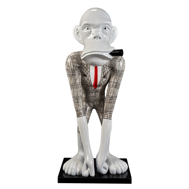 Estatua decorativa diseño de resina MONKEY BILL (H140 cm) (Negro, blanco) - image 59018