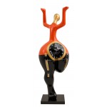 Estatua decorativa de resina diseño DANCER CLOCK (H157 cm) (Negro, rojo)