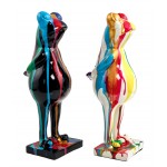 Conjunto de 2 Estatuas de diseño de resina FROG FRANGINE (H31 cm) (Multicolor)