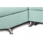 Convertible corner sofa 5 places fabric Left Corner RIO (Light blue)