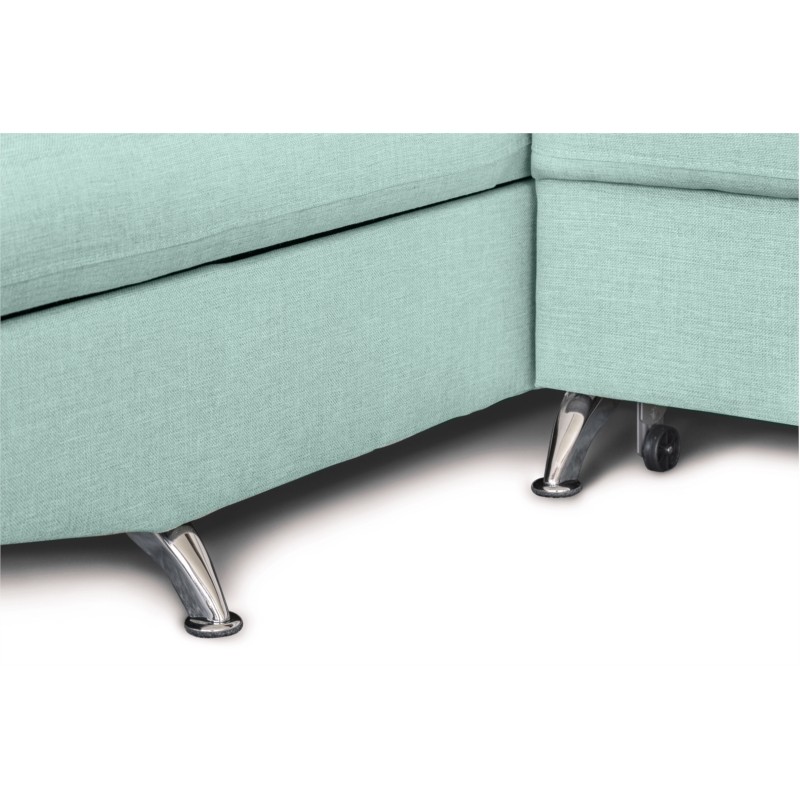 Convertible corner sofa 5 places fabric Left Corner RIO (Light blue) - image 59061