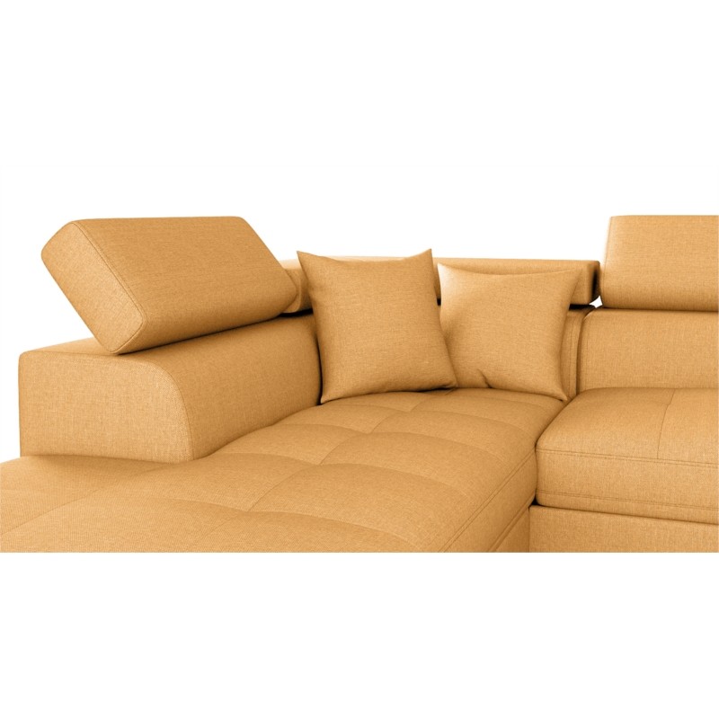 Convertible corner sofa 5 places fabric Left Corner RIO (Ochre yellow) - image 59076