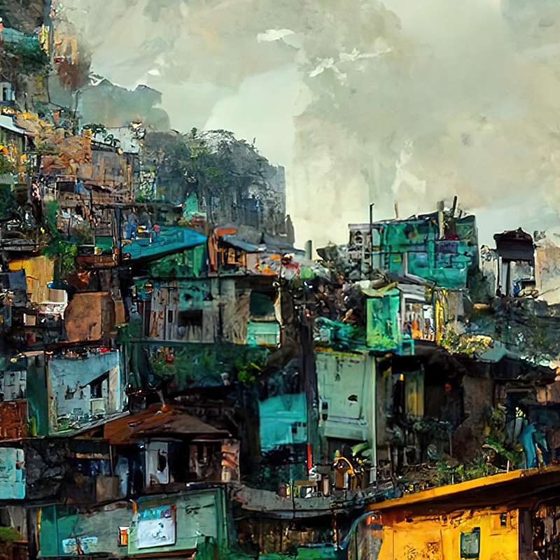 Tableau impression support métal Cidade de Deus (Multicolore) - image 59151