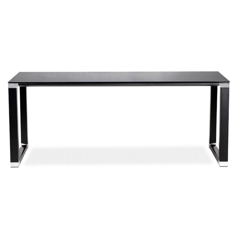Desk straight meeting table design tempered glass (200x100 cm) BOIN (black) - image 59330
