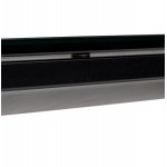 Desk straight meeting table design tempered glass (200x100 cm) BOIN (black)