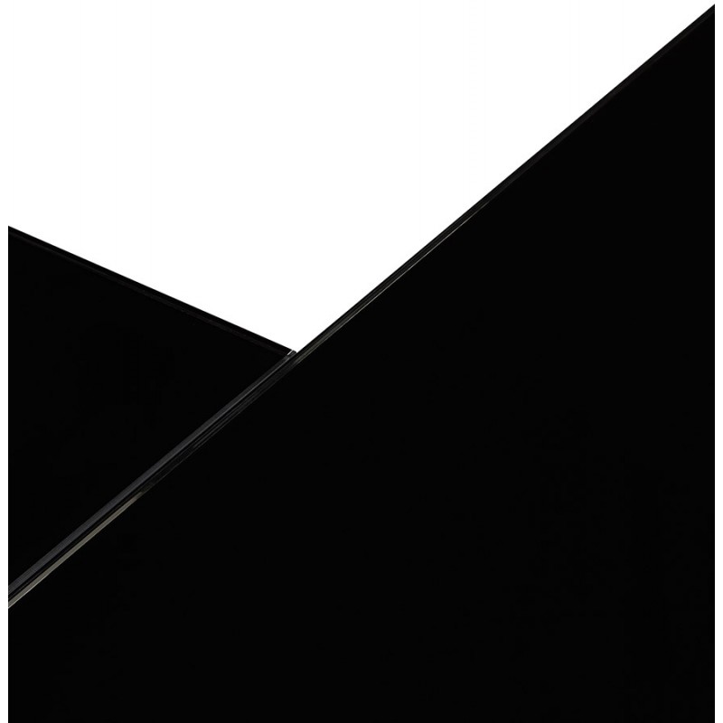Escritorio de esquina de diseño en vidrio templado (200x100 cm) MASTER - Ángulo reversible (negro) - image 59342
