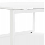 BENCH Schreibtisch moderner Besprechungstisch aus Holz (140x140 cm) LOLAN (weiß)