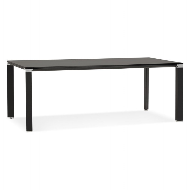 Straight wooden design desk (200x100 cm) BOUNY (black) - image 59364