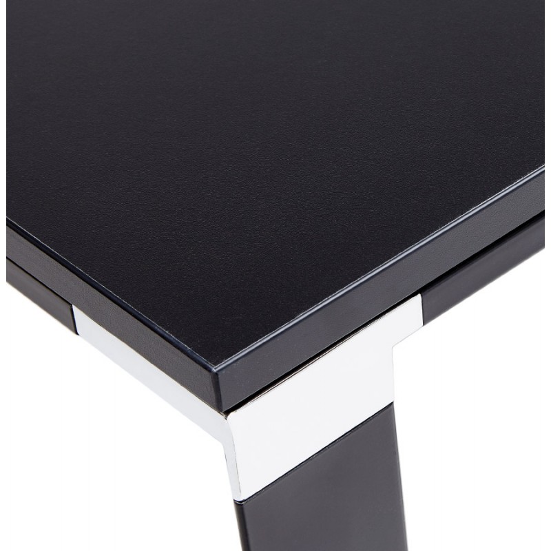 Mesa de reuniones recta de diseño de madera (200x100 cm) BOUNY (negro) - image 59375