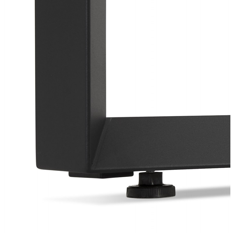 Diseño de escritorio de esquina en pies negros de madera (160x170 cm) OSSIAN (acabado nogal) - image 59394