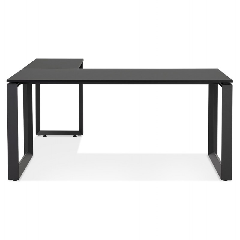 Bureau d'angle design en bois pieds noirs (160x170 cm) OSSIAN (finition noir) - image 59408
