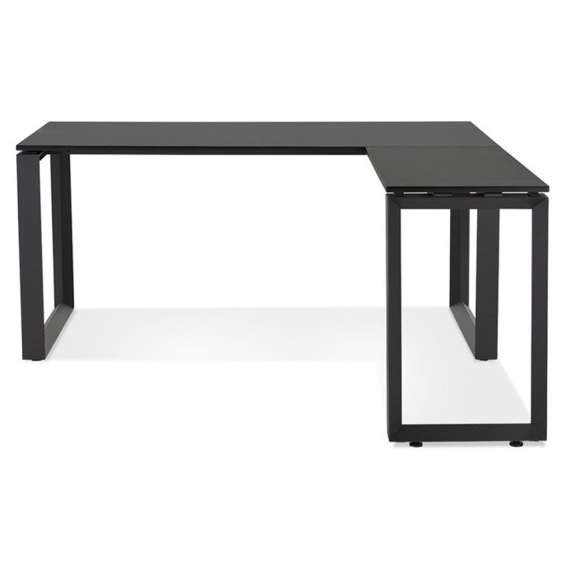 Bureau d'angle design en bois pieds noirs (160x170 cm) OSSIAN (finition noir) - image 59411