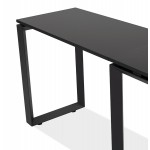 Design Eckschreibtisch aus Holz schwarze Füße (160x170 cm) OSSIAN (schwarzes Finish)
