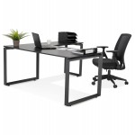 Design corner desk in wood black feet (160x170 cm) OSSIAN (black finish)