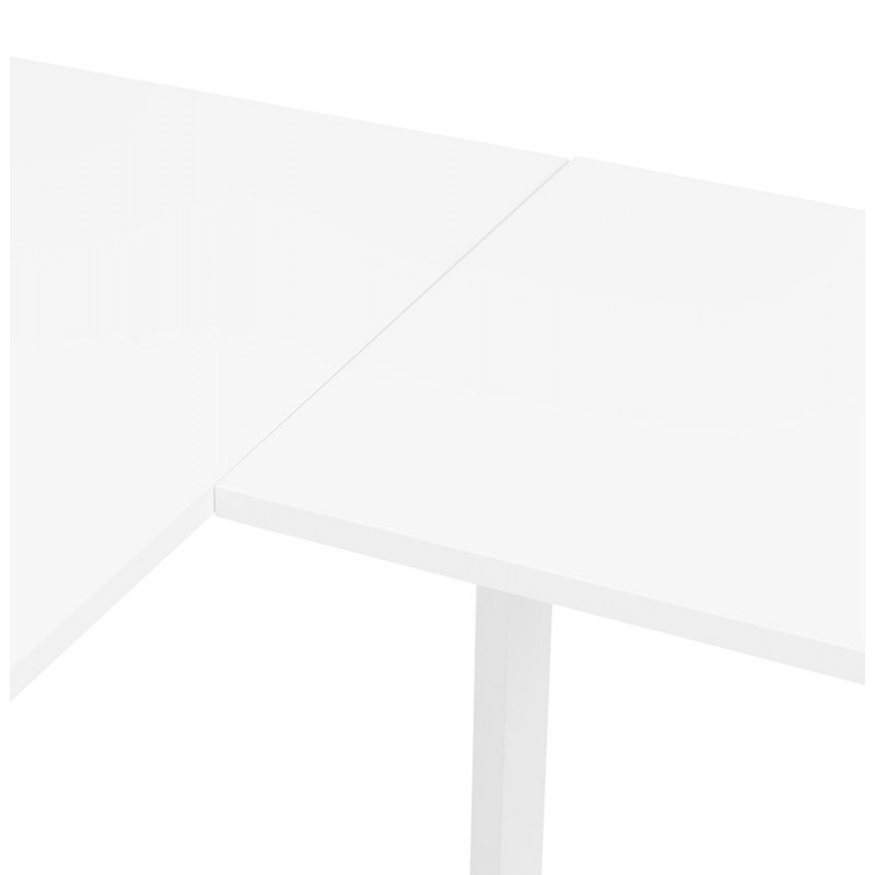 Bureau d'angle design en bois pieds blancs (160x170 cm) OSSIAN (finition blanc) - image 59430