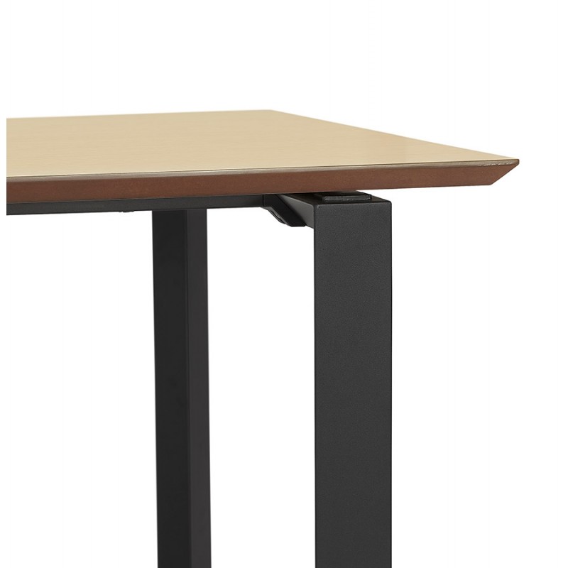 Design dritto della scrivania in legno nero piedini (70x130 cm) COBIE (finitura naturale) - image 59448