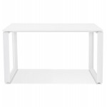 Straight desk design wooden white feet (60x120 cm) OSSIAN (white finish)