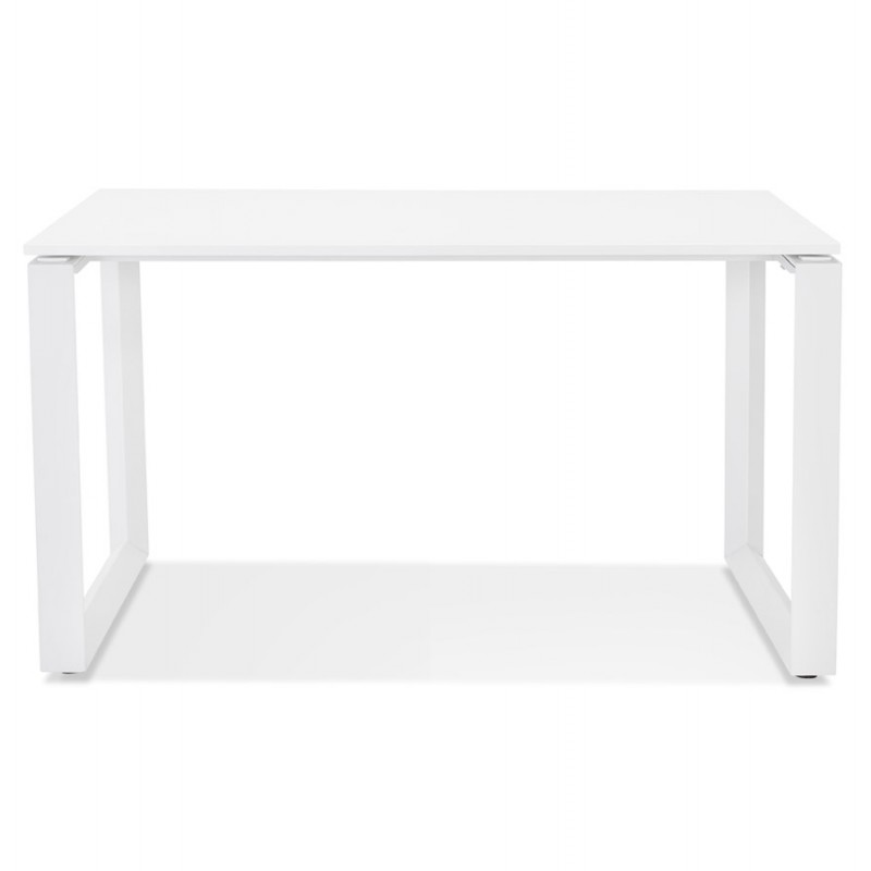Bureau droit design en bois pieds blancs (60x120 cm) OSSIAN (finition blanc) - image 59461