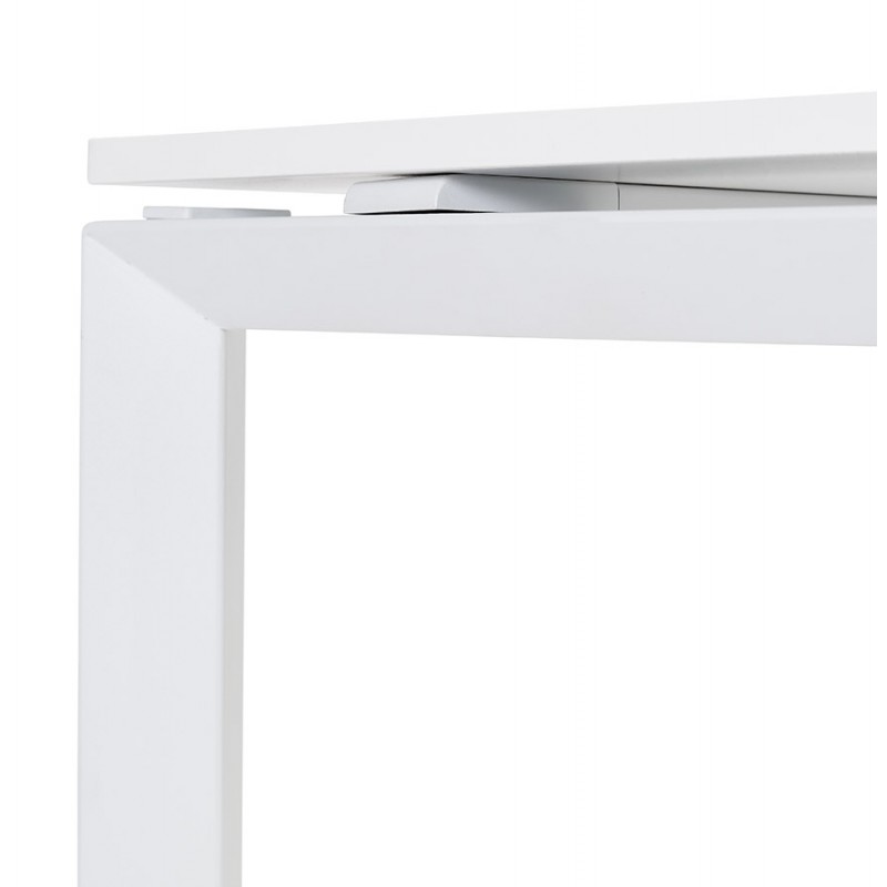 Geradliniges Schreibtischdesign weiße Holzfüße (60x120 cm) OSSIAN (weißes Finish) - image 59466