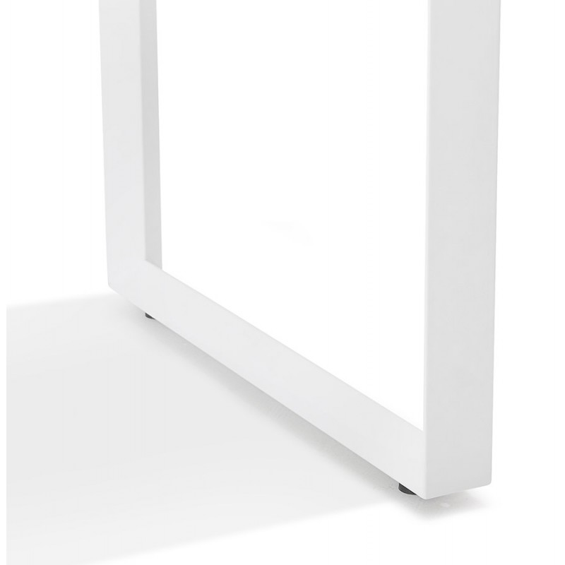 Bureau droit design en verre trempé pieds blancs (60x120 cm) OSSIAN (finition blanc) - image 59487