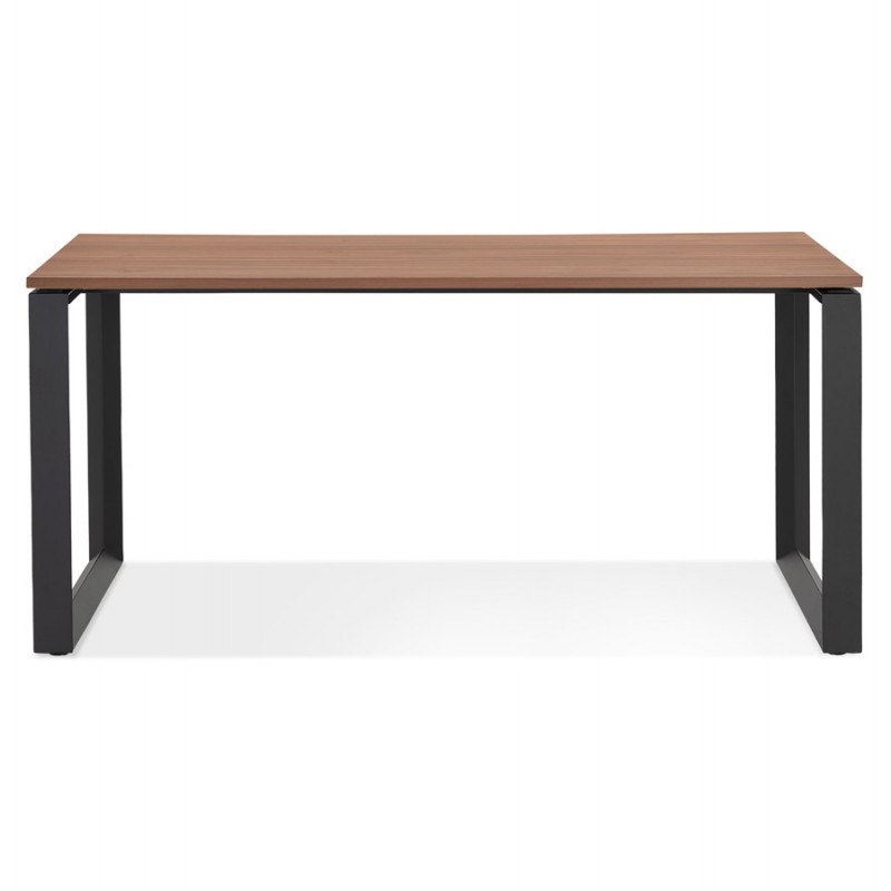 Straight desk design wood black feet (80x160 cm) OSSIAN (walnut finish) - image 59490