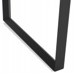 Bureau droit design en bois pieds noirs (80x160 cm) OSSIAN (finition noyer)