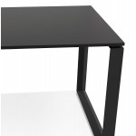 Design gerader Schreibtisch aus Holz schwarze Füße (60x120 cm) OSSIAN (schwarzes Finish)