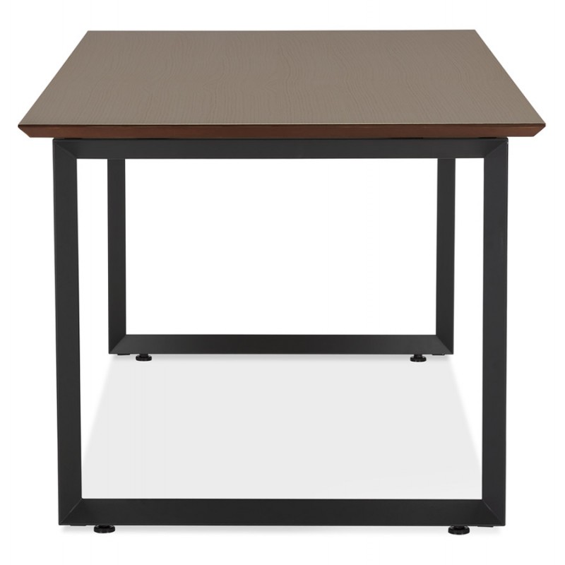 Design gerader Schreibtisch aus Holz schwarze Füße (90x180 cm) COBIE (Walnuss-Finish) - image 59512