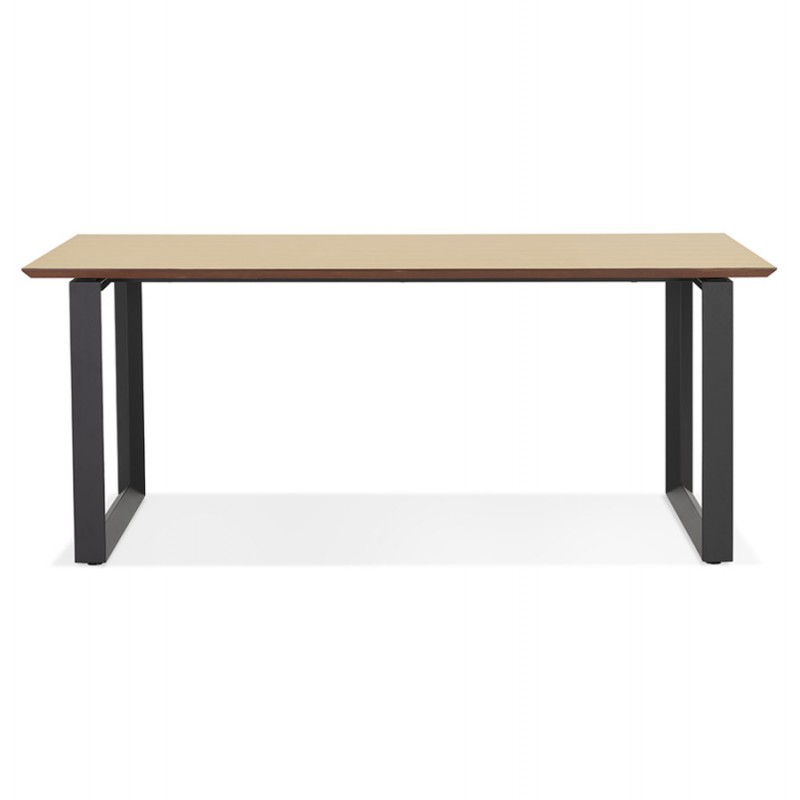 Design gerader Schreibtisch aus Holz schwarze Füße (90x180 cm) COBIE (naturbelassen) - image 59517