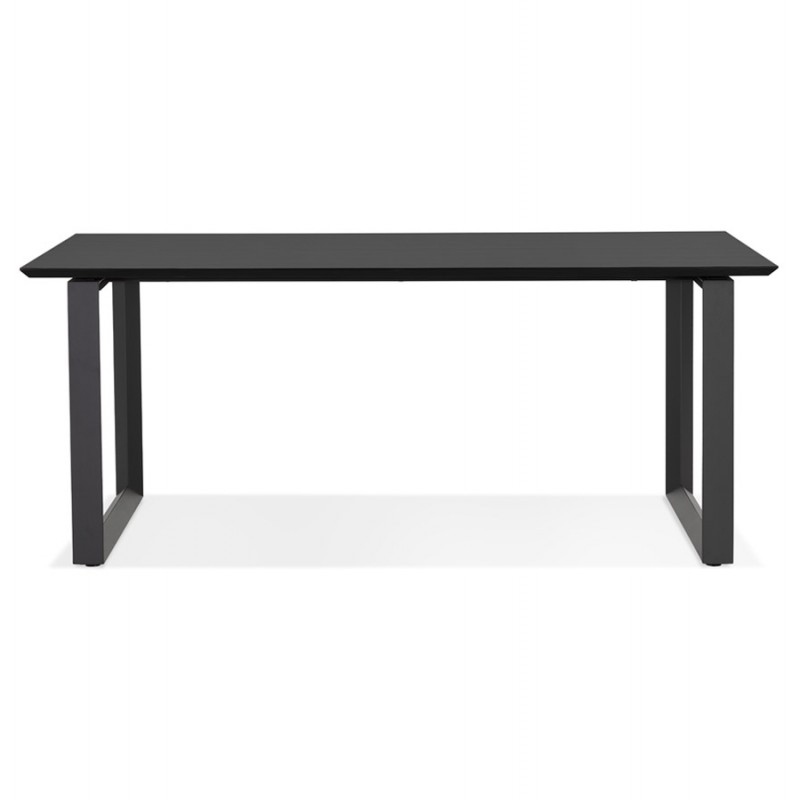 Design dritto della scrivania in legno nero piedini (90x180 cm) COBIE (finitura nera) - image 59526