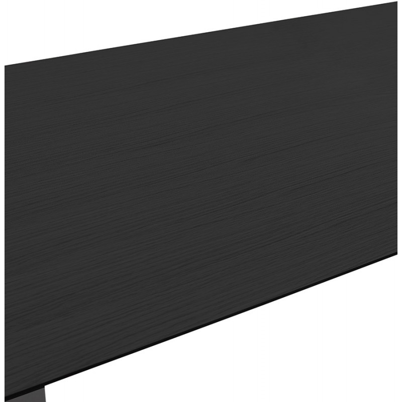 Diseño de escritorio recto en pies negros de madera (90x180 cm) COBIE (acabado negro) - image 59531