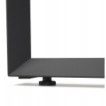 Design straight desk in tempered glass black feet (80x160 cm) OSSIAN (black finish)