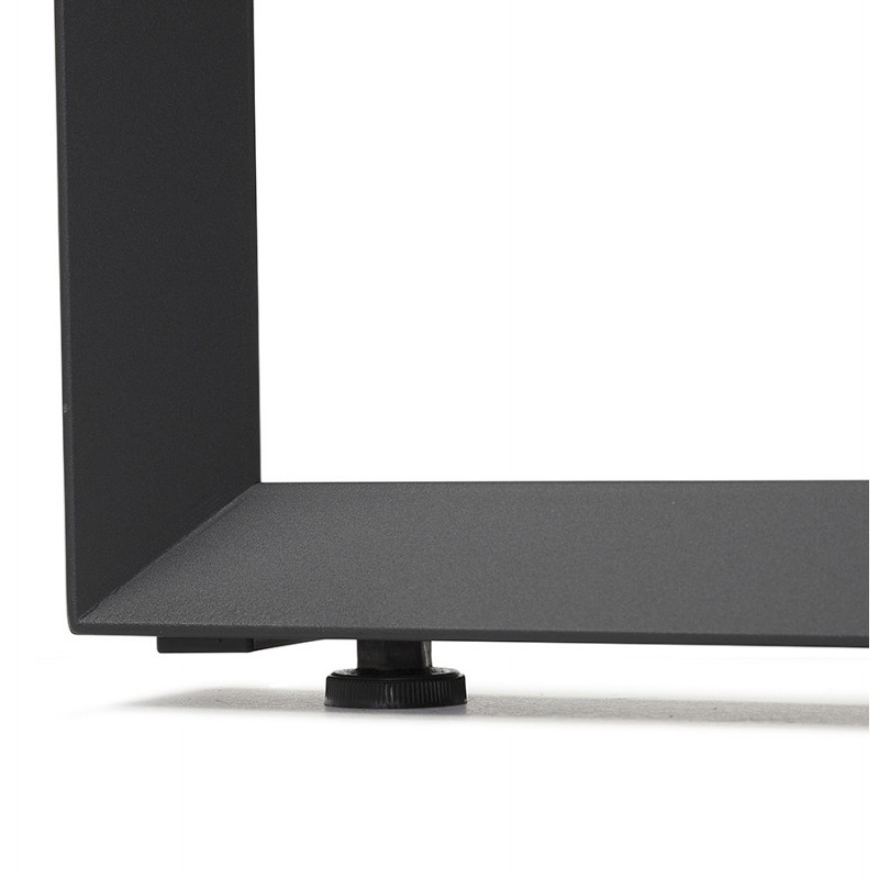 Design gerader Schreibtisch aus gehärtetem Glas schwarze Füße (80x160 cm) OSSIAN (schwarzes Finish) - image 59542