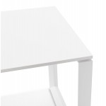 Bureau droit design en bois pieds blancs (80x160 cm) OSSIAN (finition blanc)