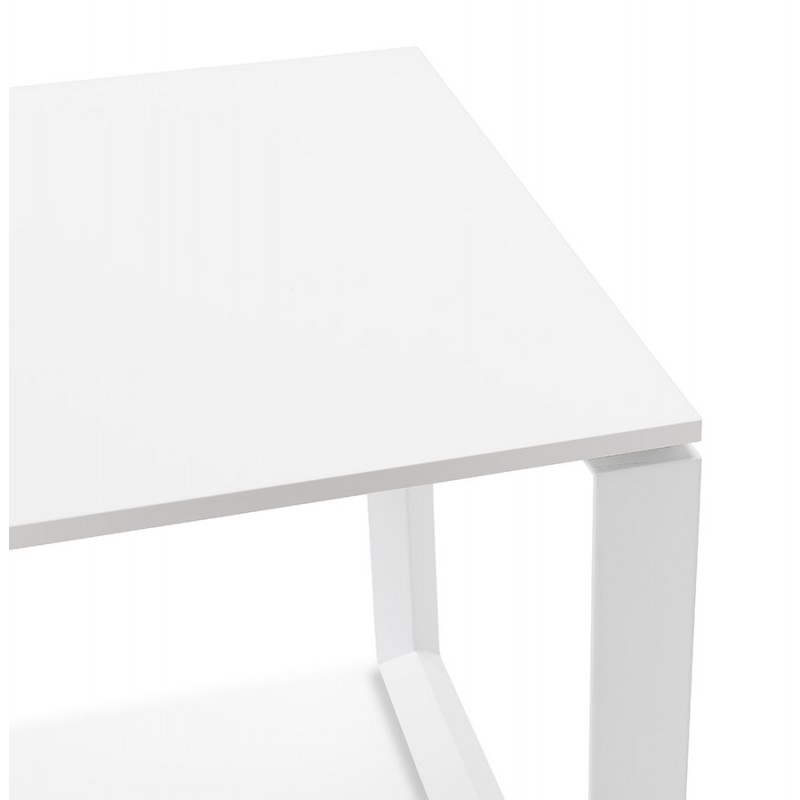 Bureau droit design en bois pieds blancs (80x160 cm) OSSIAN (finition blanc) - image 59554