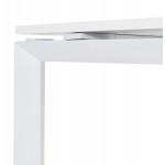 Straight desk design wooden white feet (80x160 cm) OSSIAN (white finish)