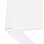Scrivania dritta di design in vetro temperato piedini bianchi (80x160 cm) OSSIAN (finitura bianca)