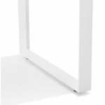 Design straight desk in tempered glass white feet (80x160 cm) OSSIAN (white finish)