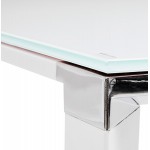 Design corner desk in tempered glass (200x200 cm) MASTER (white finish)