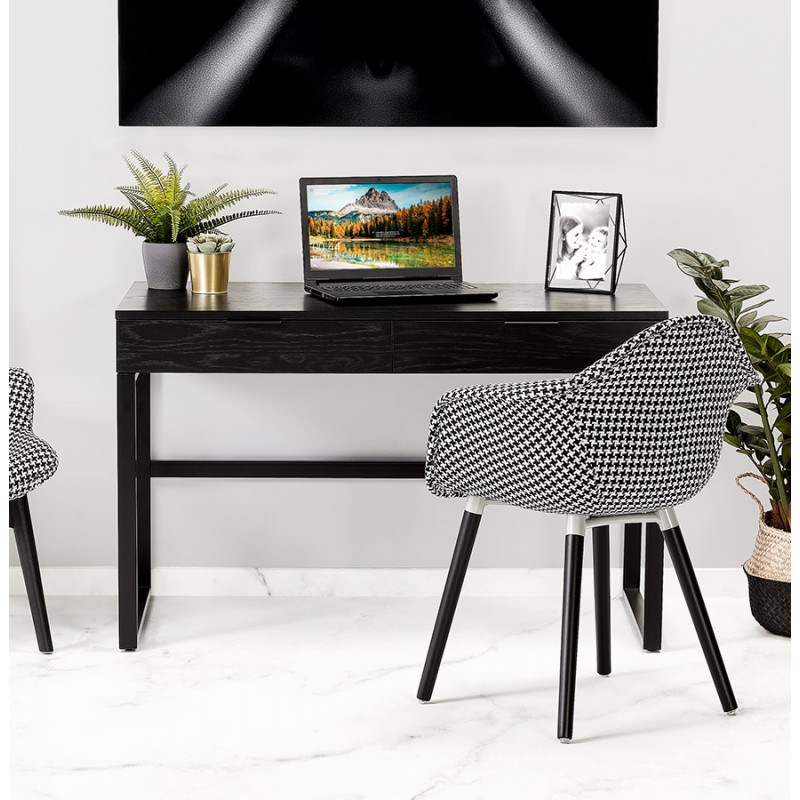 Design gerader Schreibtisch aus Holz schwarze Füße (60x120 cm) ADDISON (schwarzes Finish) - image 59647