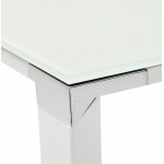 Desk meeting table in tempered glass (100x200 cm) BOIN (white finish)