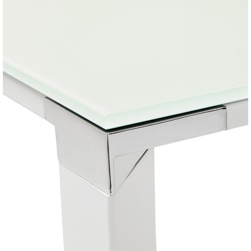 Desk meeting table in tempered glass (100x200 cm) BOIN (white finish) - image 59703
