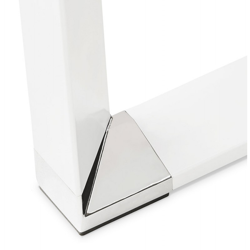 Design straight desk in tempered glass (100x200 cm) BOIN (white finish) - image 59712