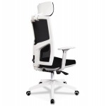 Fauteuil de bureau ergonomique en tissu MIAMI (blanc, noir)