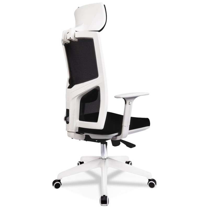 Sedia da ufficio ergonomica in tessuto MIAMI (bianco, nero) - image 59726